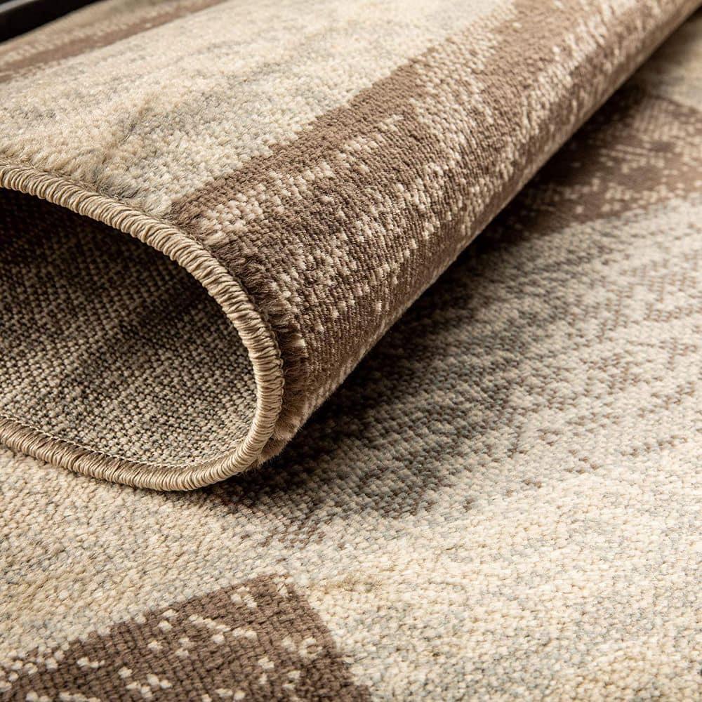 Slate Geometric Easy-Care Synthetic 5'x8' Area Rug