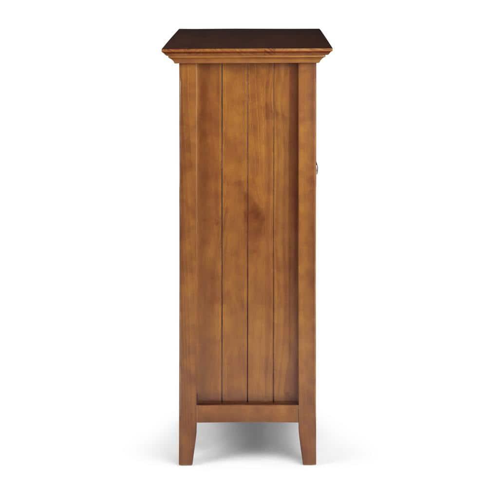 Simpli Home Acadian Solid Wood Shelf Storage Cabinet with Glass Doors and Adjustable Shelves