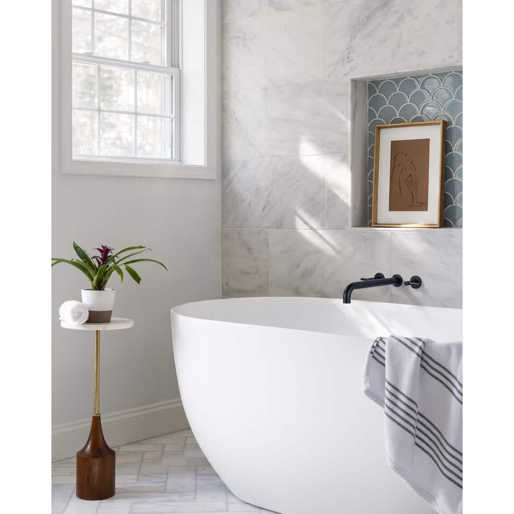 2-Handle 2-Hole Wall Mounted Bathroon Sink Faucet In Spot Resist (Valve Included)