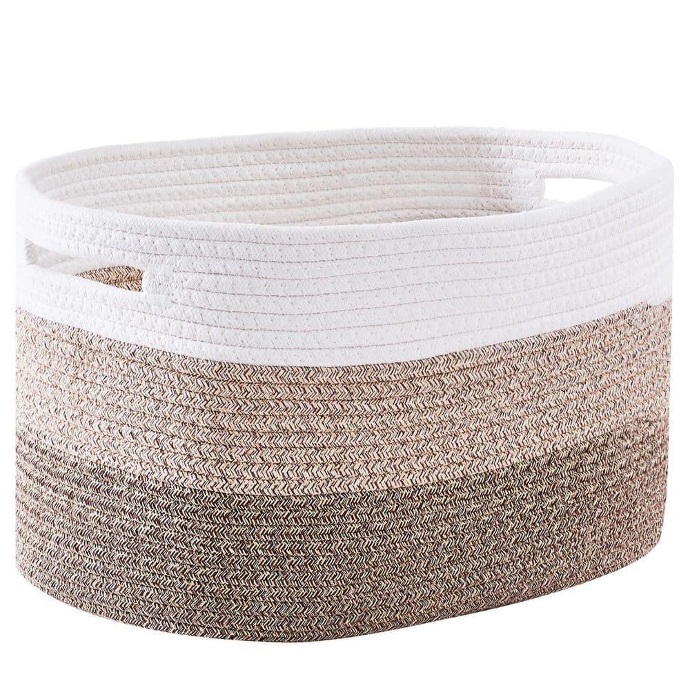 VEVOR Cotton Rope Basket, 22L, 3 Packs Storage Basket, Woven Basket Bins with Handles, Decorative Shelf Organizer Towel Hamper, Boho Toy Basket for Organizing Books Clothes Living Room 15 x 10 x 9 in