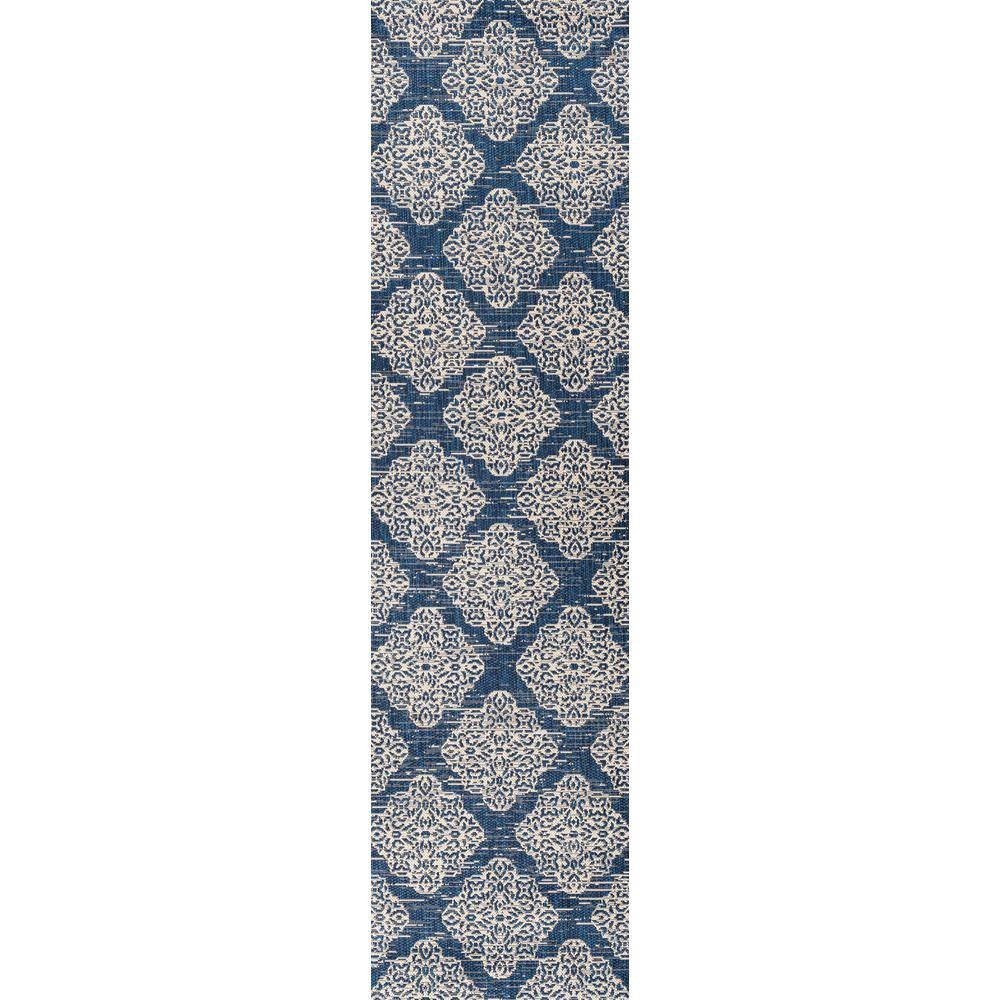 JONATHAN Y SMB121A-28 Tuscany Ornate Medallions Navy/Beige 2 ft. x 8 ft. Indoor/Outdoor Runner Rug, Casual, Pet Friendly, Stain Resistant, Easy to Clean, for Patio, Living Room; Kitchen, Bedroom