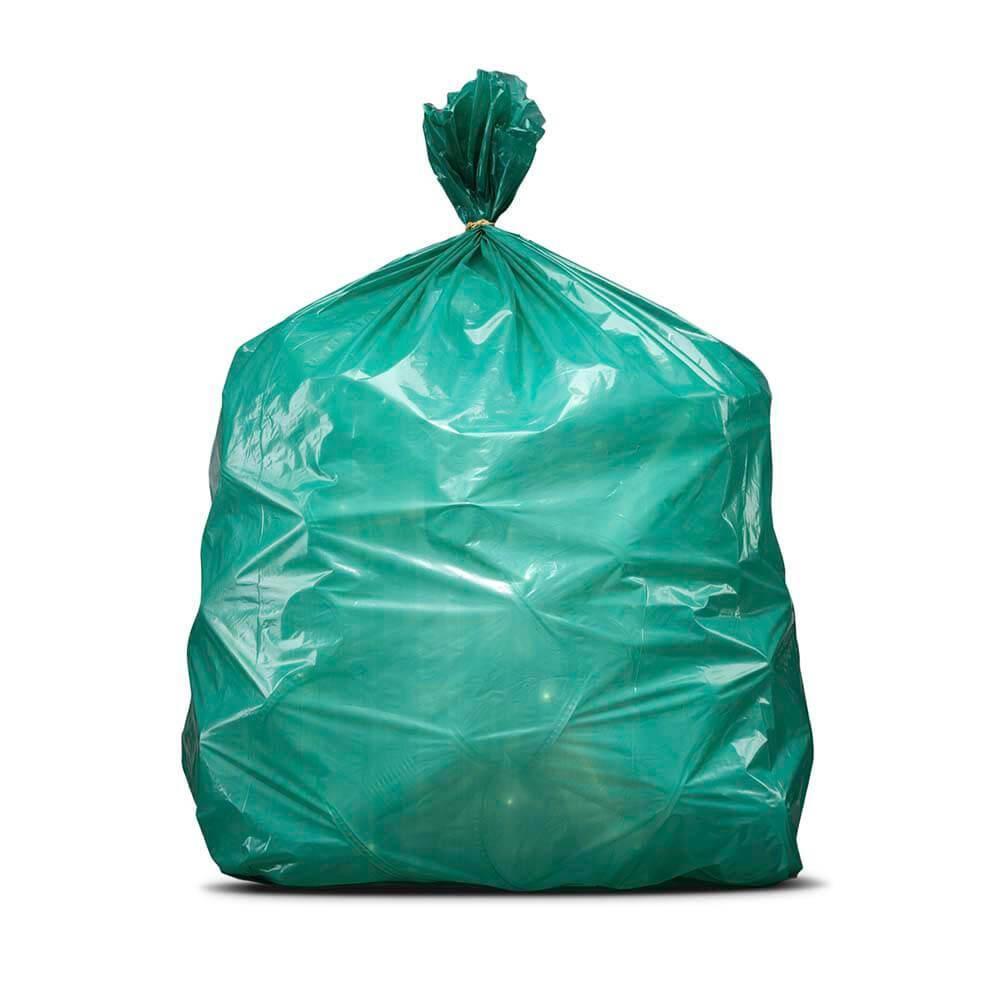 Plasticplace 12-16 Gallon Trash Bags, Green (250 Count)