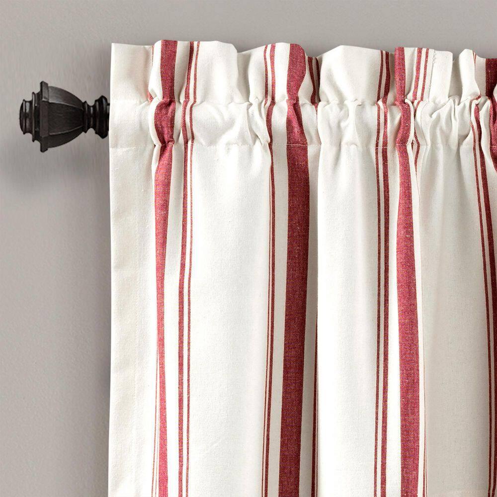 Lush Decor Farmhouse Stripe Striped Ruffled 52'' W Window Valance