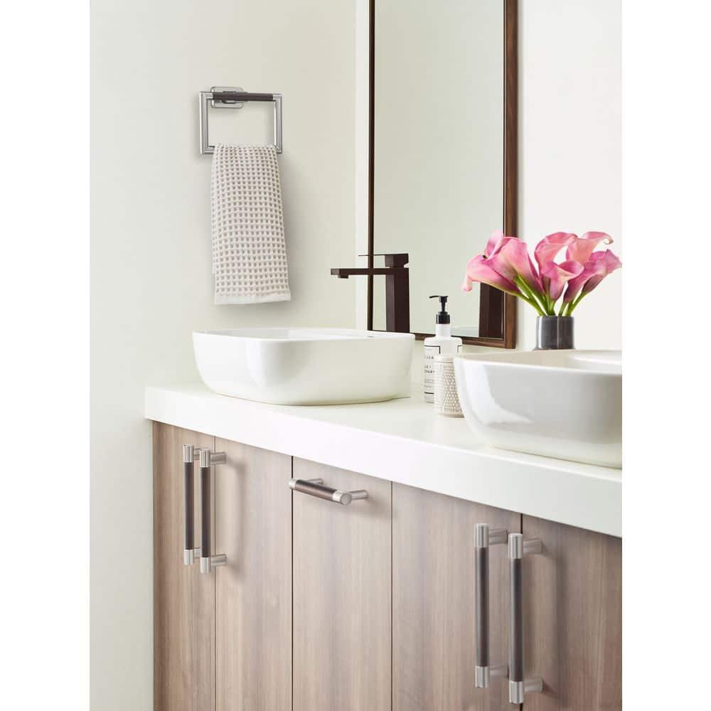 Amerock Esquire Brushed Nickel/Oil-Rubbed Bronze Closed Towel Ring