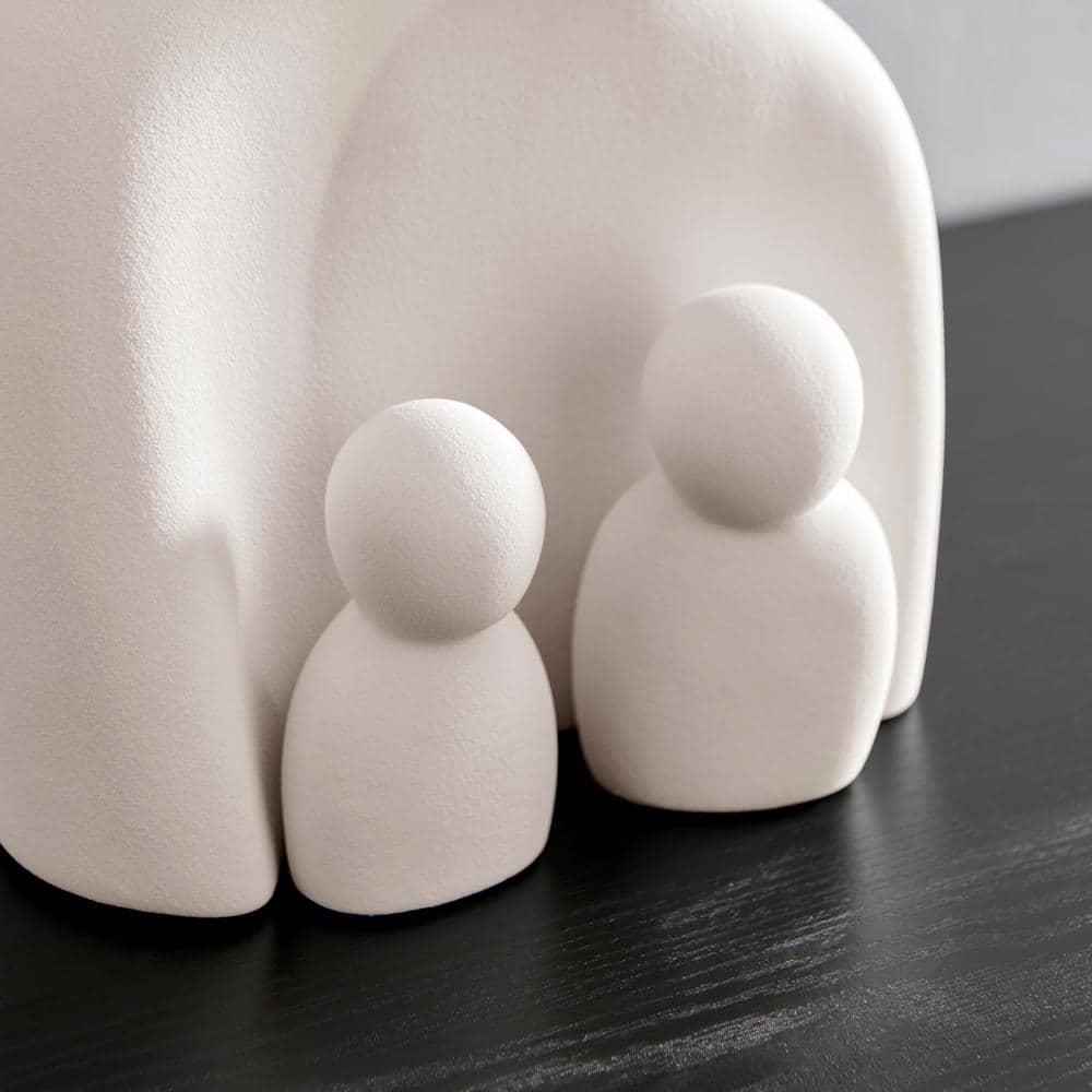 Wrought Studio™ Hans Cream Abstract Nesting Three Piece Family Of 4 Decorative Accent Matte Ceramic Sculpture Figure Set