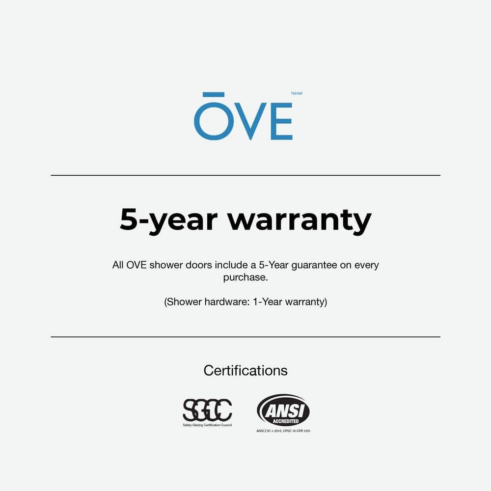 OVE Decors Pasadena 33 3/4 To 35 3/4 In. W X 72 In. H Alcove Frameless Pivot Shower Door , 2025