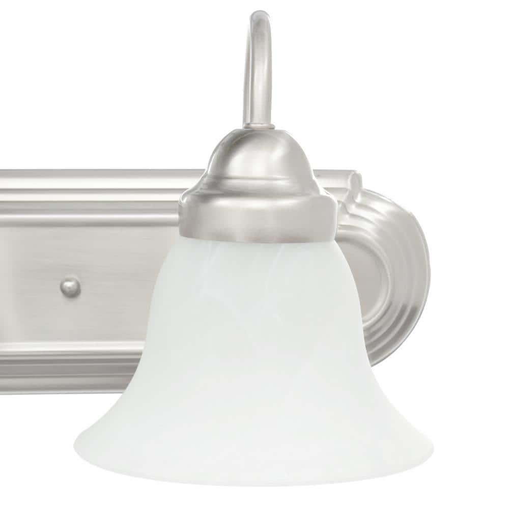 Brushed Nickel 36" 5-Light Vanity Fixture with Alabaster Glass