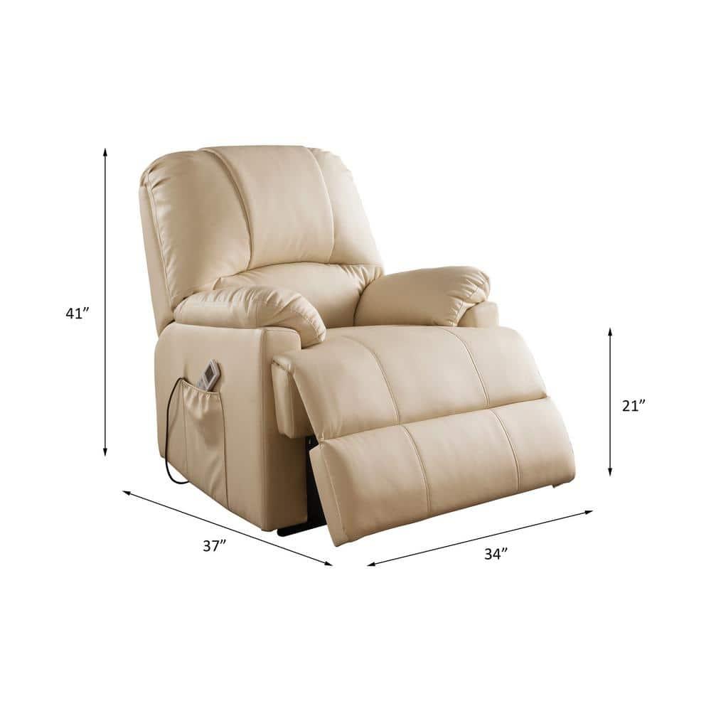 ACME Ixora Recliner with Power Lift and Massage in Beige