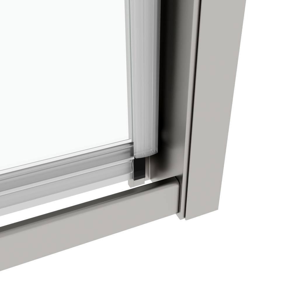 50-54" W X 71" H Piovt Swing Glass Shower Door,Pivot Frame Sliding Shower Door With 1/4"(6Mm) Clear SGCC Tempered Glass, Shower Doors,Reversible Installation