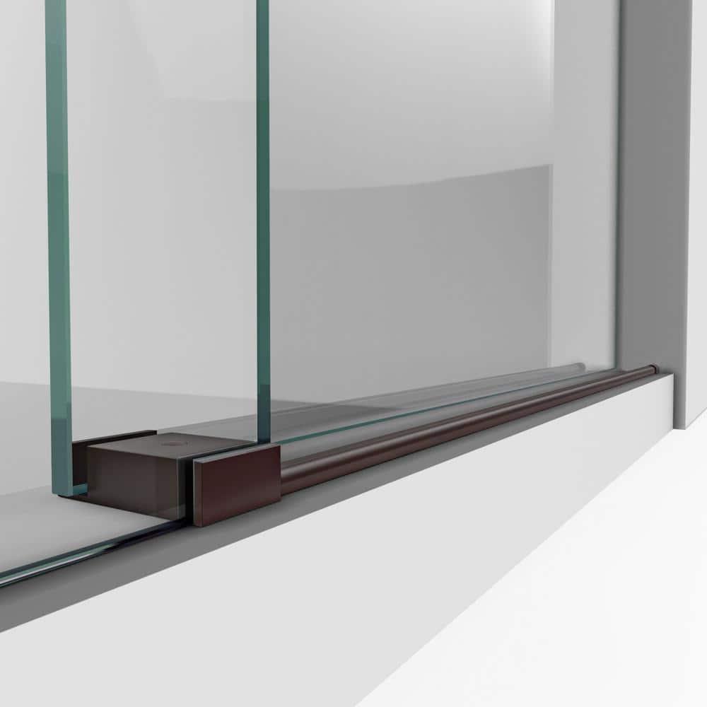 Enigma-XO 50" W x 76" H Sliding Frameless Shower Door with Clear Max™ Technology