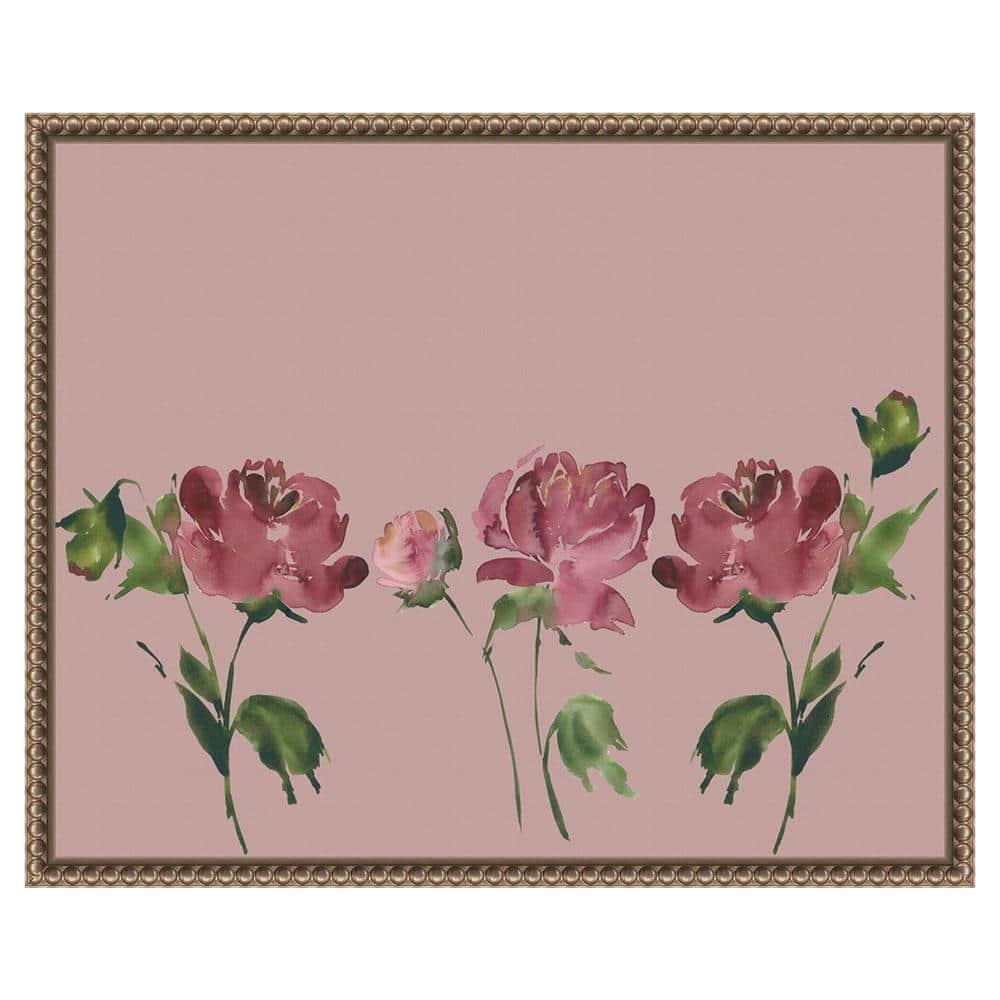 Amanti Art Trio Of Peony Blossoms by Lucille Price Canvas Wall Art Print Framed 20 x 16-in.