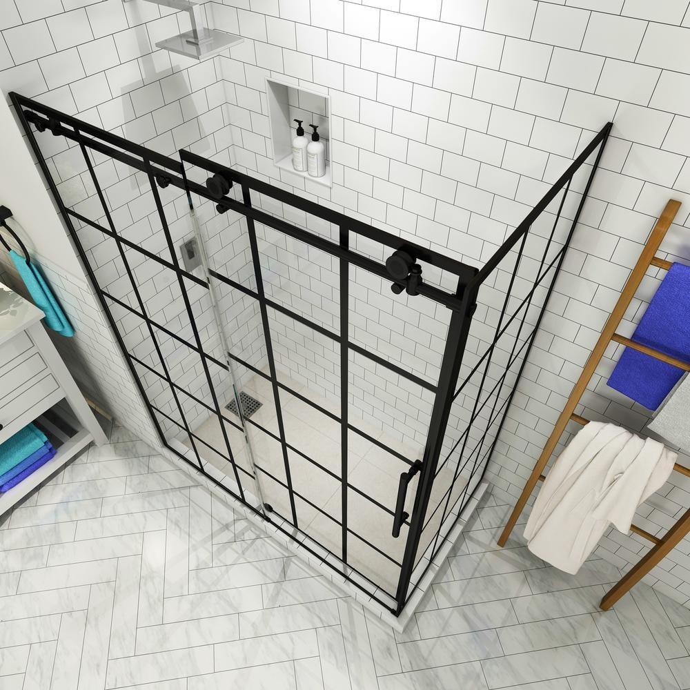 French Vienne Frameless 60" x 76" Rectangle Sliding Left Opening Shower Enclosure