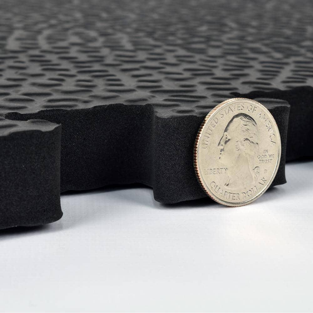Greatmats Gym Floor Pebble Top Interlocking Foam Tiles Black 10 Pack 2 ft. x 2 ft. x 3/4 in.