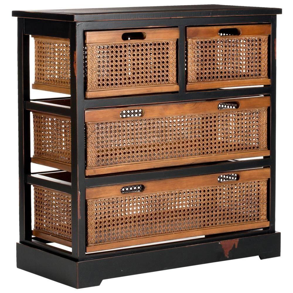 Jackson 4 Drawer Unit - AMH6504 - Black - Safavieh Couture