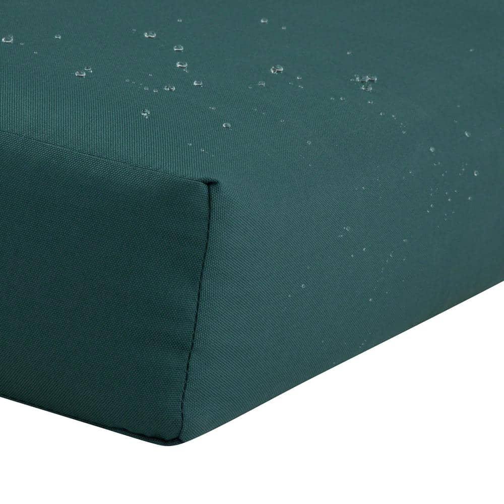 19" x 19" x 3" Ravenna Water-Resistant Patio Seat Cushion Mallard Green - Classic Accessories: Zippered, Polyurethane Foam Filled