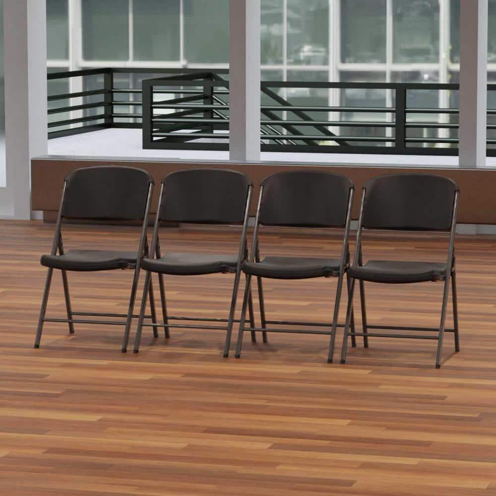 Lifetime Folding Chair, Indoor/Outdoor Commercial, Adult, Black, 4 Pack (80187)
