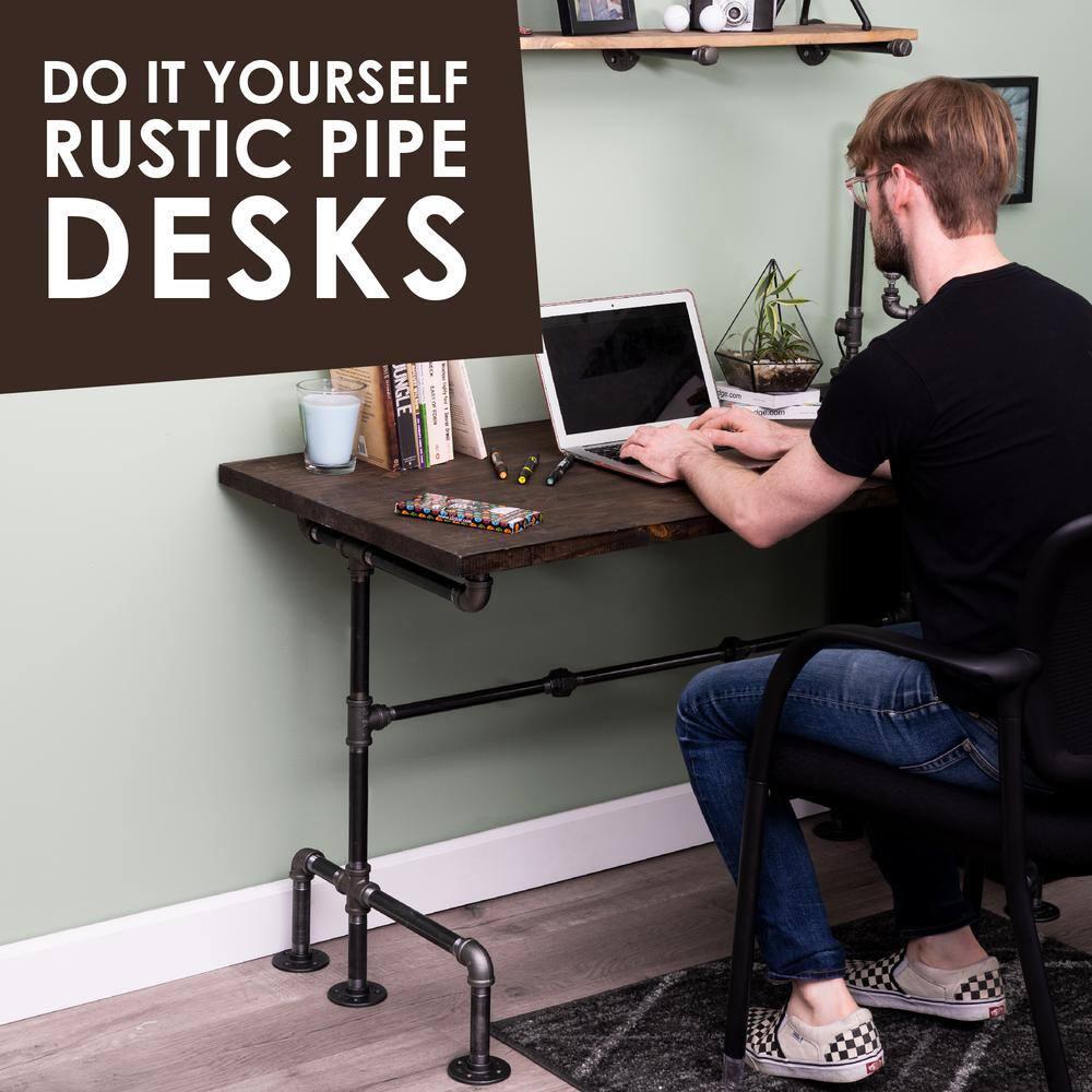 Pipe Décor "M" Design Desk Kit Industrial Steel Pipe