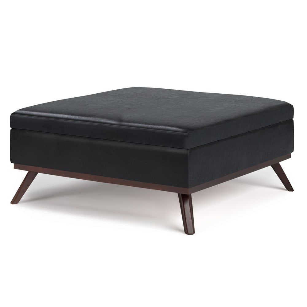 Simpli Home Owen Faux Leather Ottoman