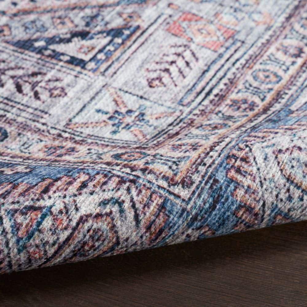 Nourison Washable Brilliance 4' x 6' Blue/Multi Vintage Indoor Rug