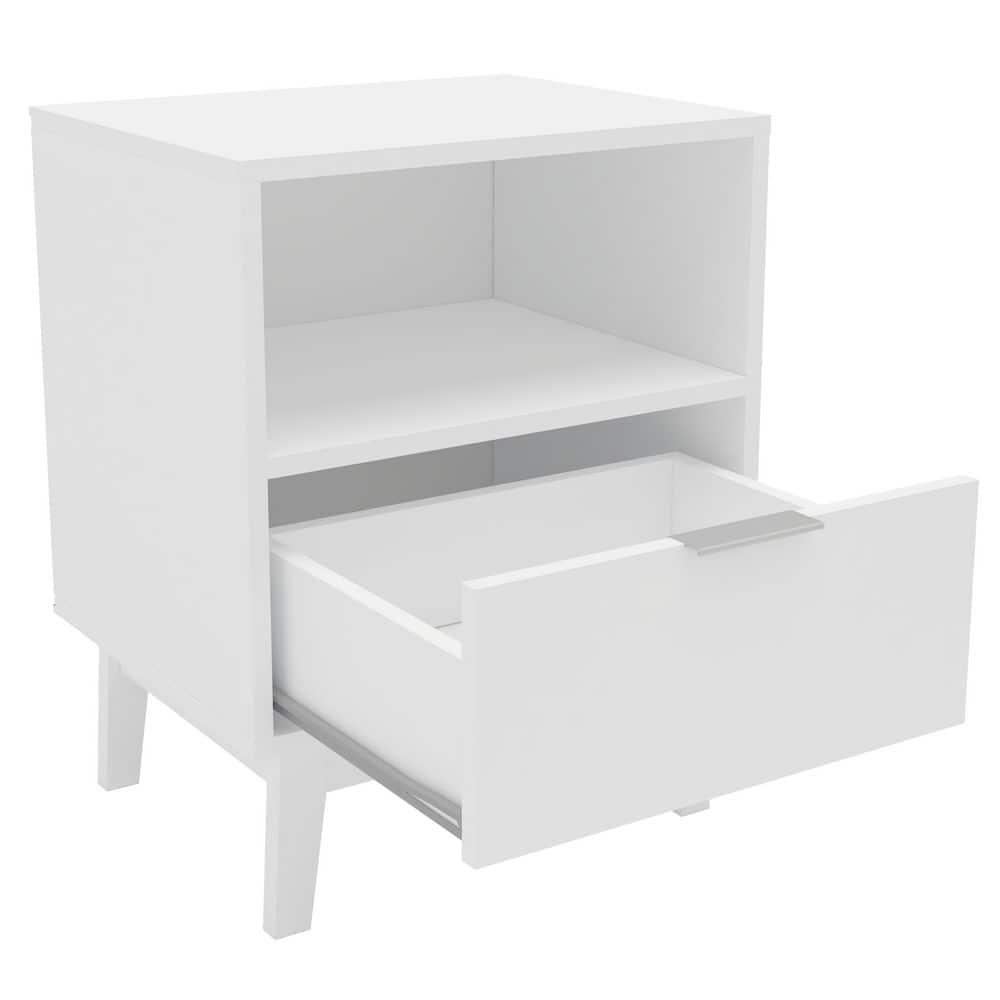 Polifurniture 3pc Queen Victoria Bedroom Set with 2 Nightstands White: Modern Style, 90 Day Warranty