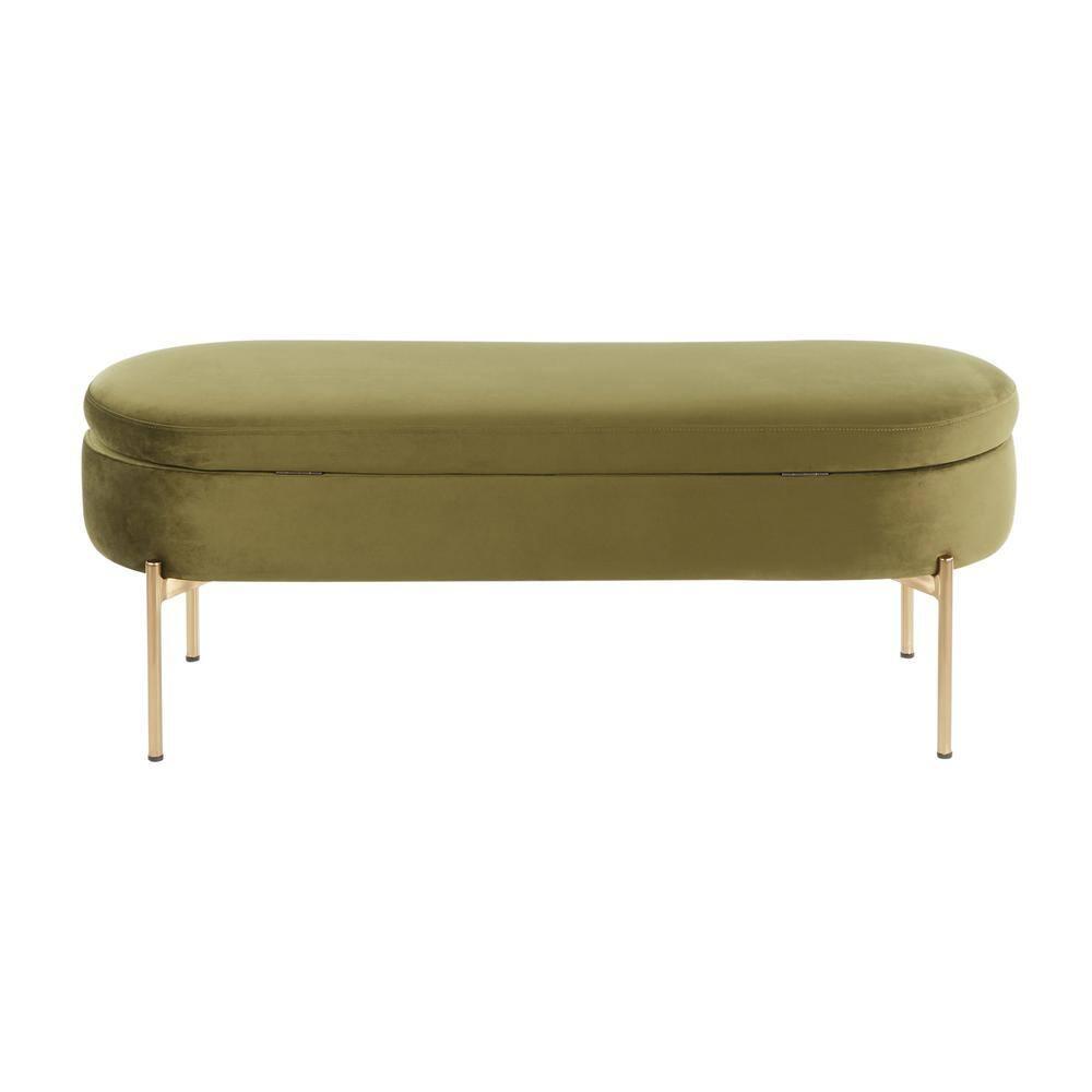 Velvet Upholstered Storage Bench