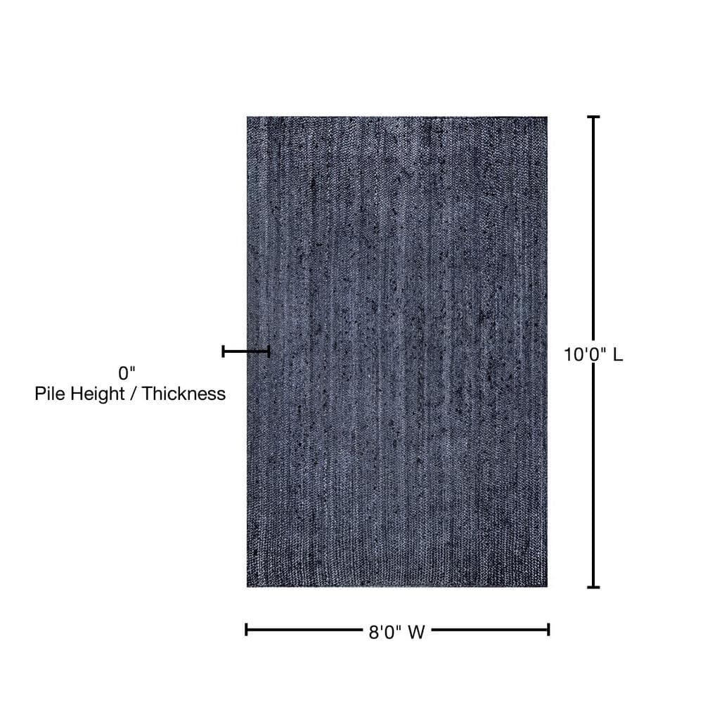 Handmade Navy Braided Jute Area Rug 8'x10'