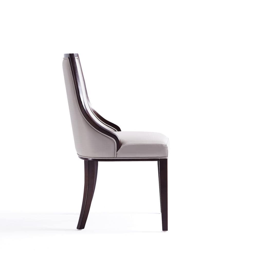Manhattan Comfort Grand 18.5" Faux Leather Dining Chair in Gray (Set of 4)