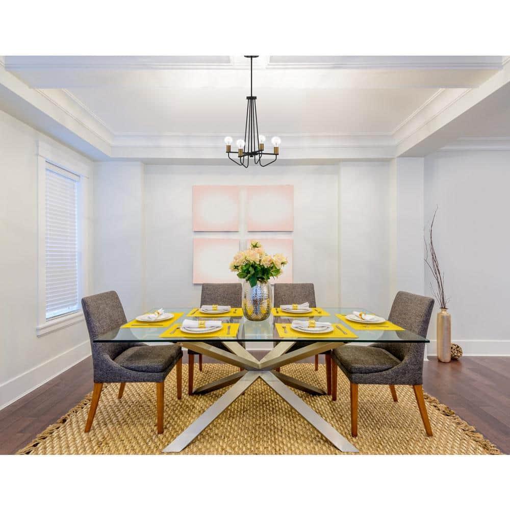Ravella Black Mini Plug-in Chandelier with Brass Accents