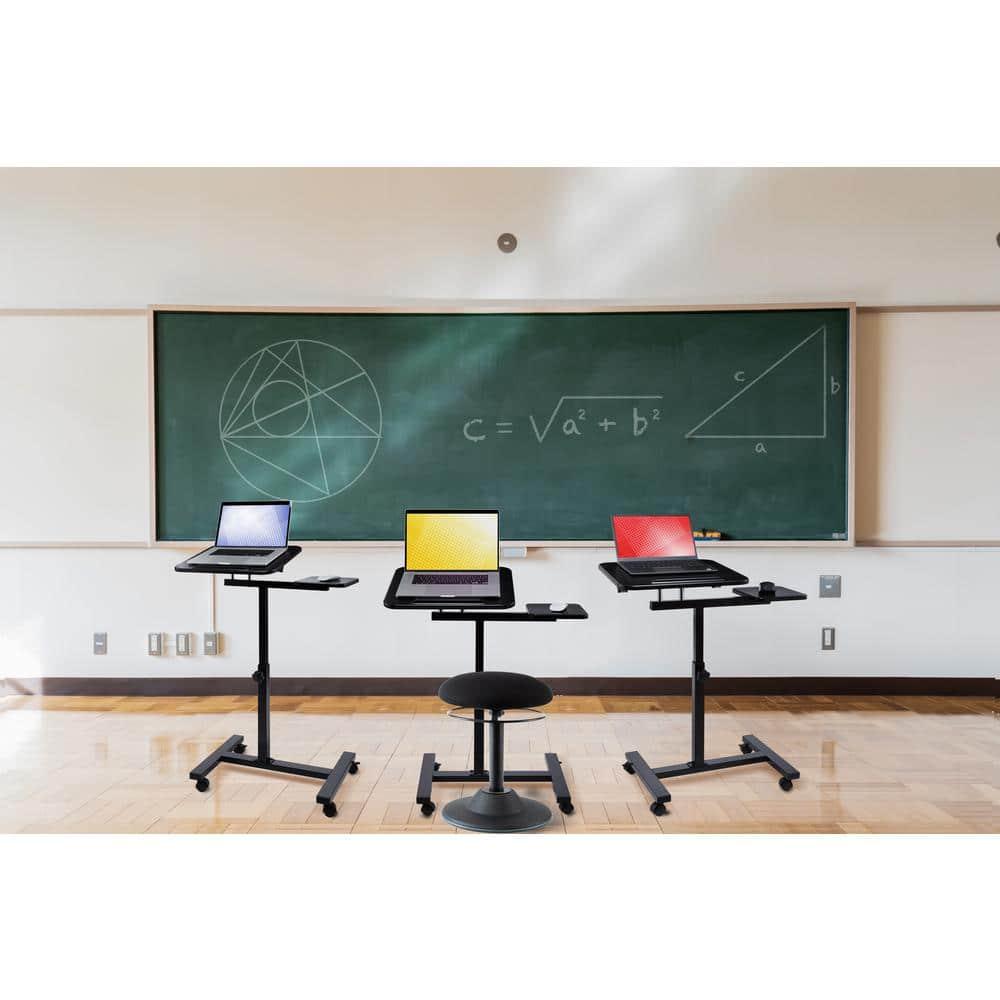 Seville Classics airLIFT Adjustable Height Rolling Tiltable Desk with Mouse Stand