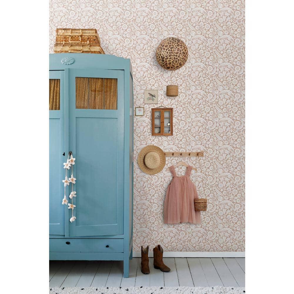 Design Department Cordelia Pink Baroque Blooms Wallpaper, 20.9-in by 33-ft