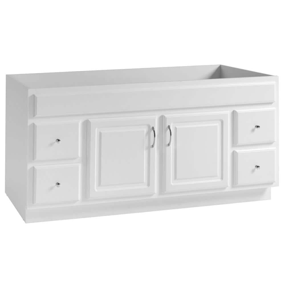 Concord 60 Inch Bathroom Vanity Cabinet, Solid Wood, Fully Assembled, White