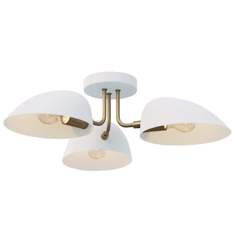 Nathan James Argo Flush Mount White/Gold