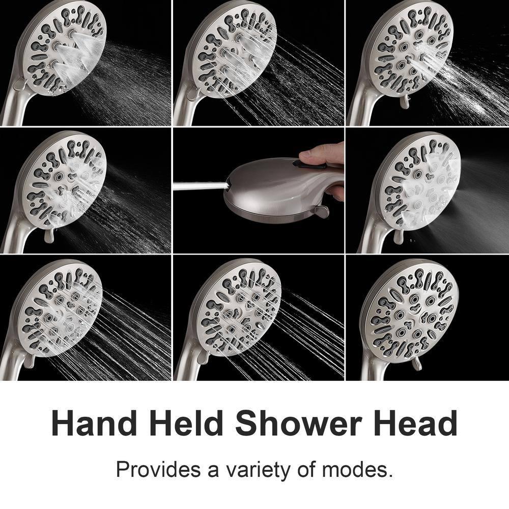 Single Handle 1-Spray Round Rain Shower Faucet Combo Set with Dual Function Pressure Balance Valve