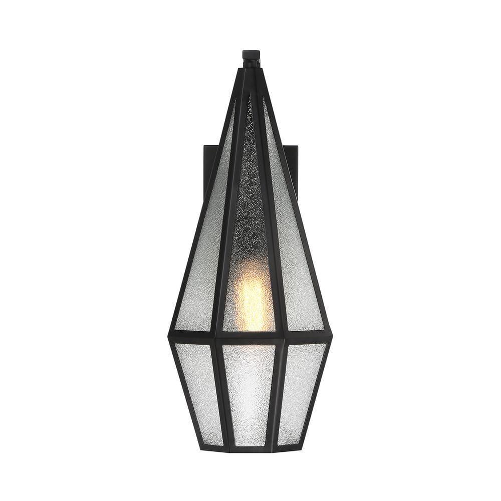 Peninsula 1-Light Outdoor Wall Lantern in Matte Black