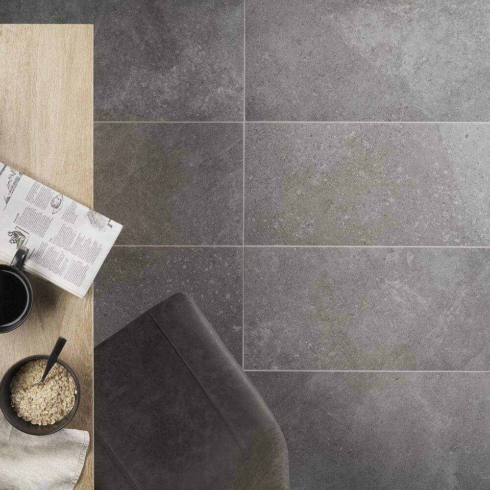 Bond Tile Grava 11.81 in. x 23.62 in. Matte Stone Look Porcelain Floor and Wall Tile (9.68 Sq. Ft. / Case)