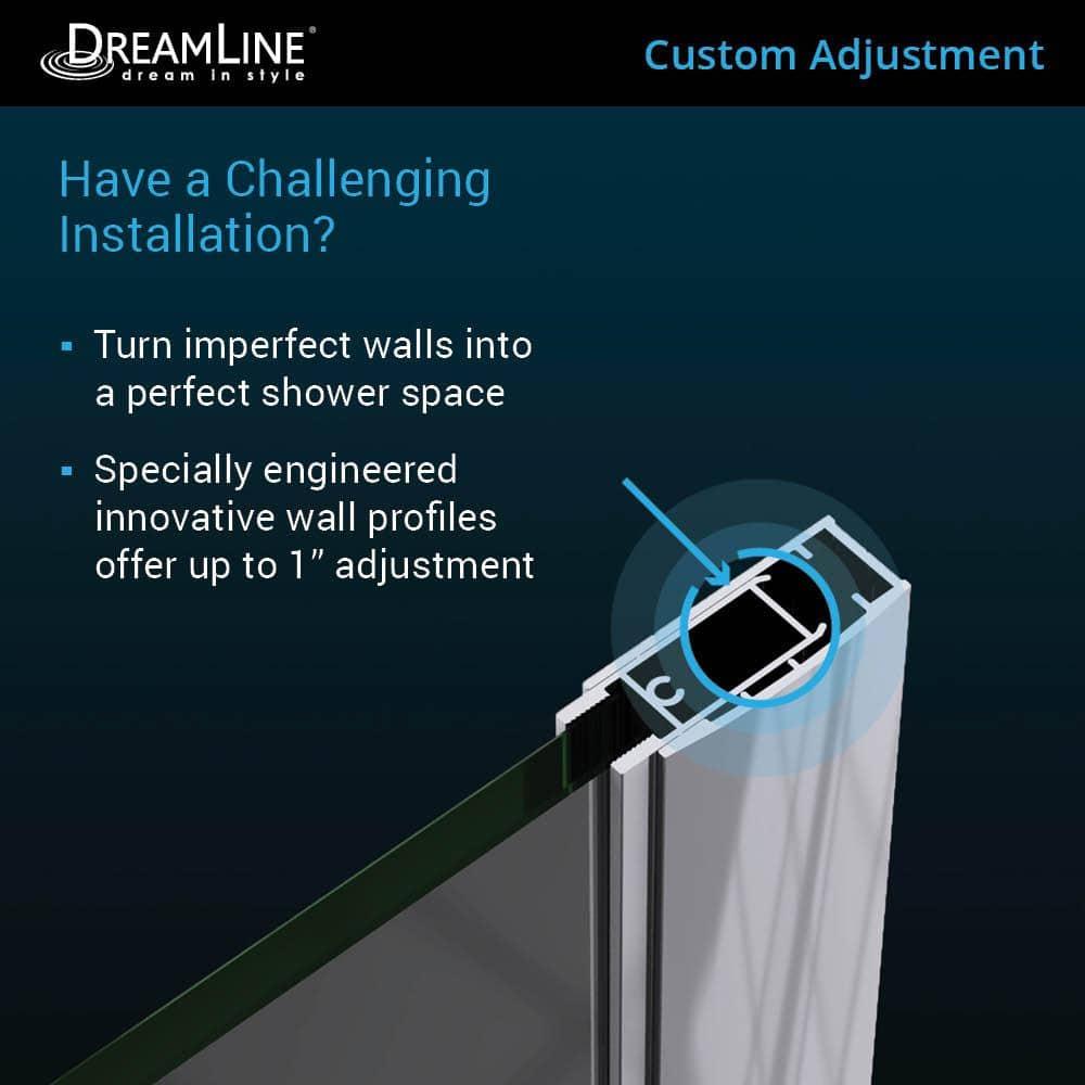 Unidoor 34" W x 72" H Hinged Frameless Shower Door with Clearmax™ Technology