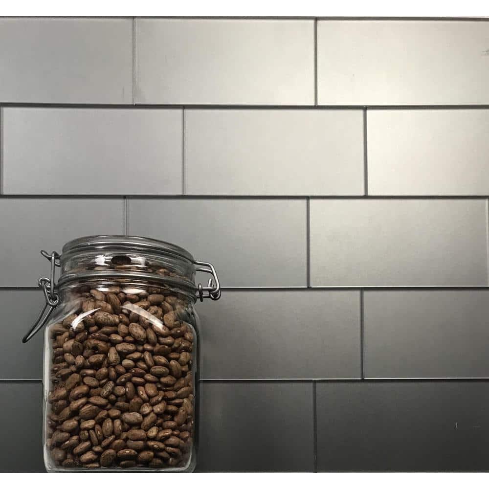 Forever Matte 3 in. x 6 in. Diamond Grade Glass Straight Edge Subway Decorative Kitchen & Bathroom Wall Tile