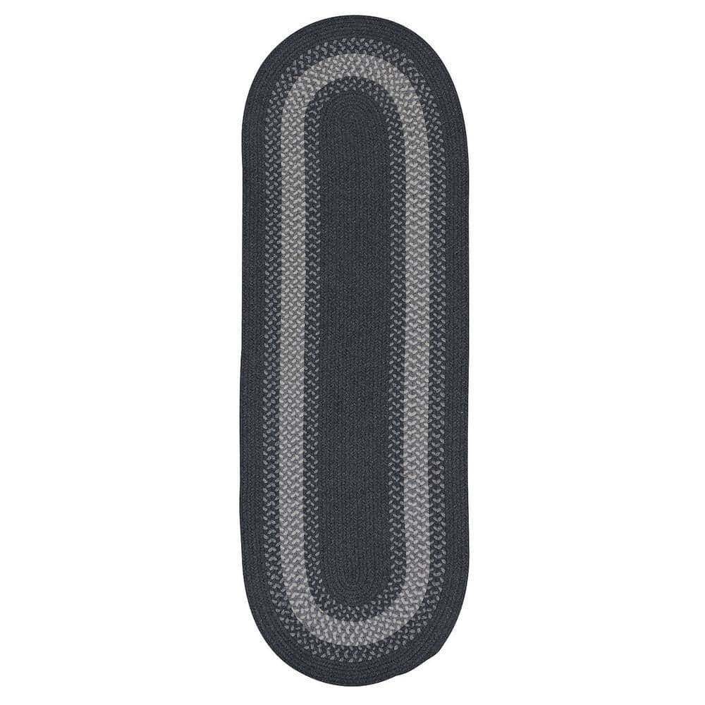 Chancery Charcoal 2 ft. x 10 ft. Braided Runner Rug