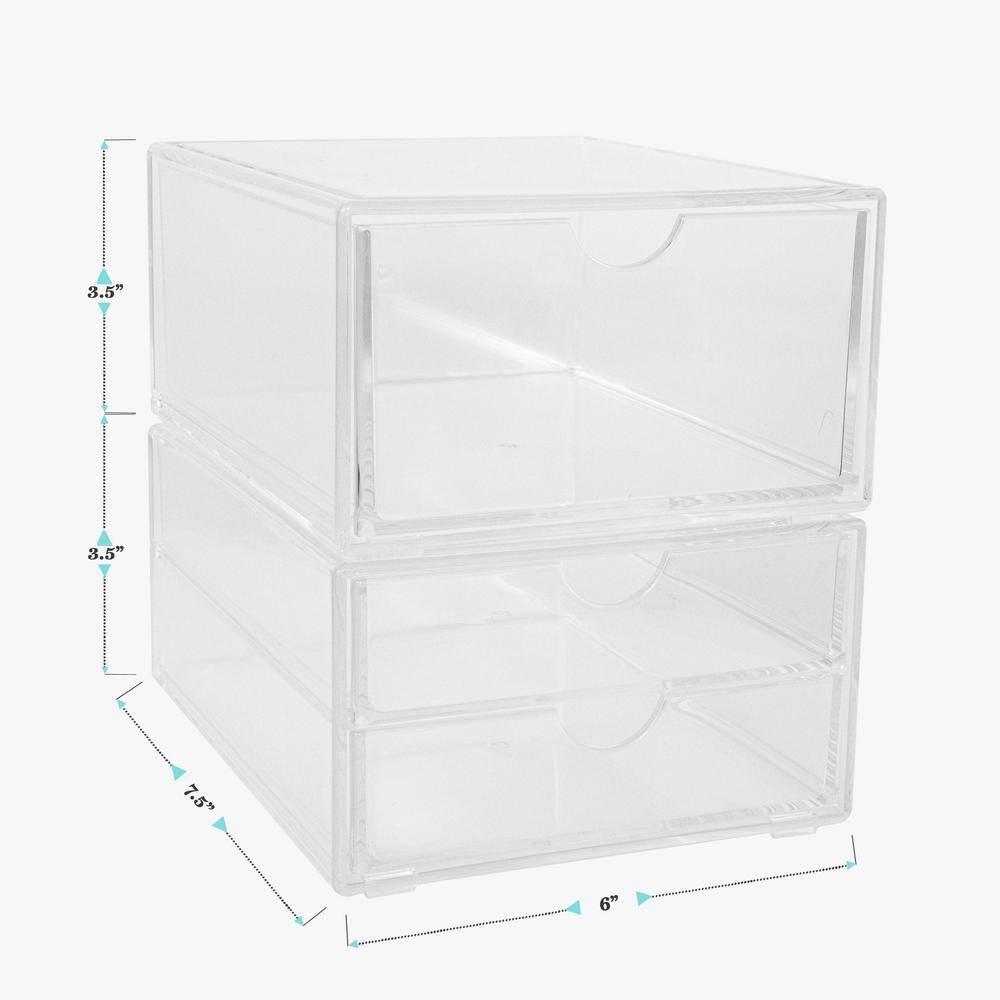 Martha Stewart Thomas Martha Stewart Stackable Plastic Office Desktop Organizer Boxes - Single Drawer and 2 Drawers