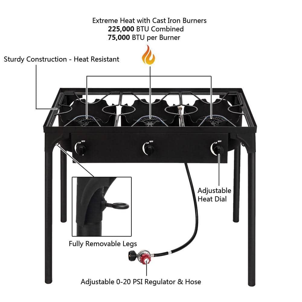 Costway Costway 3 - Burner Propane Outdoor Stove