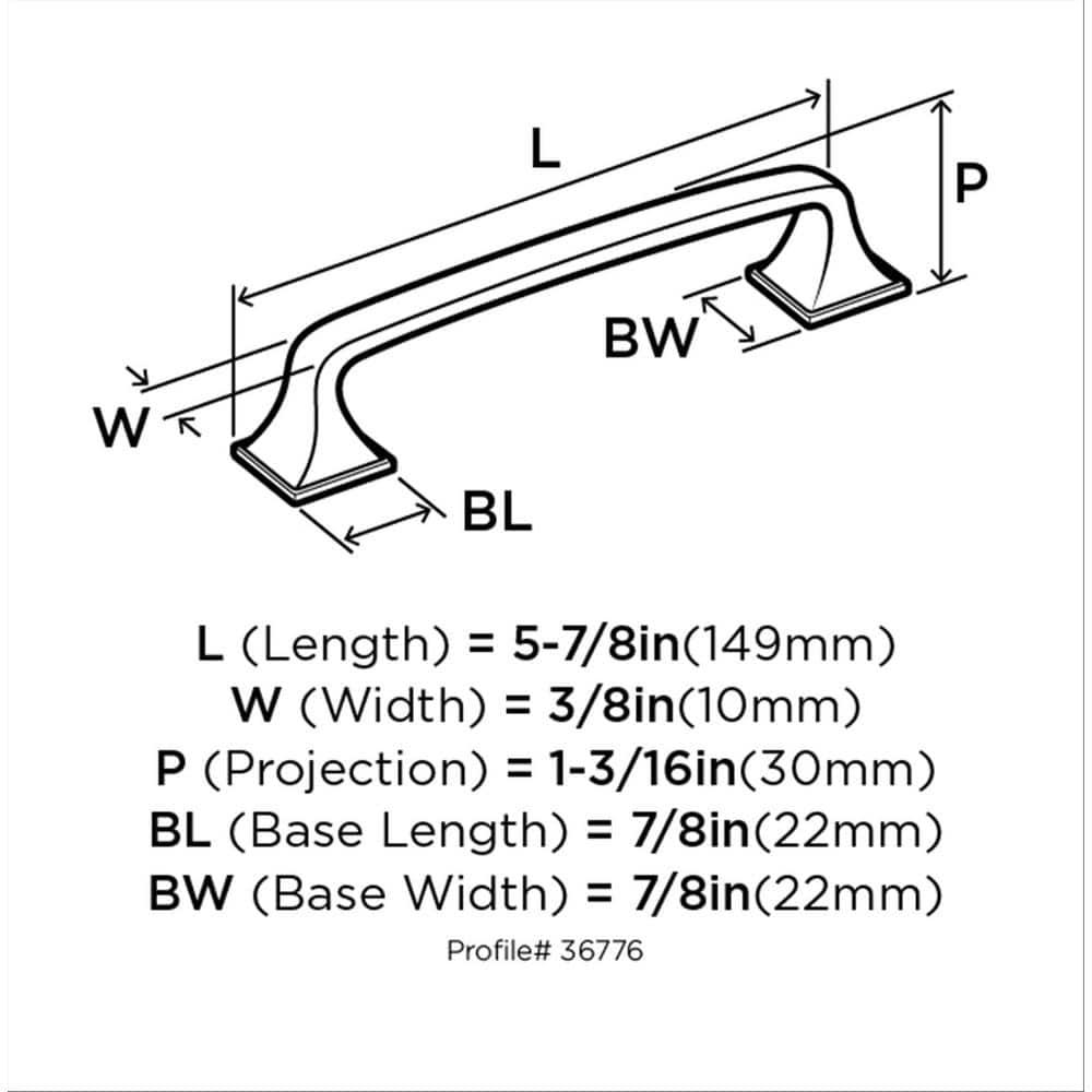 Amerock Ville 5-1/16 inch (128mm) Center-to-Center Champagne Bronze Cabinet Pull