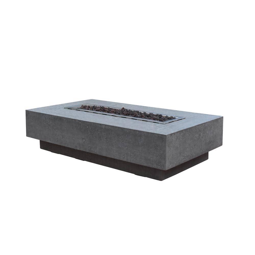 Elementi Hampton 56" Concrete Fire Table, Light Grey