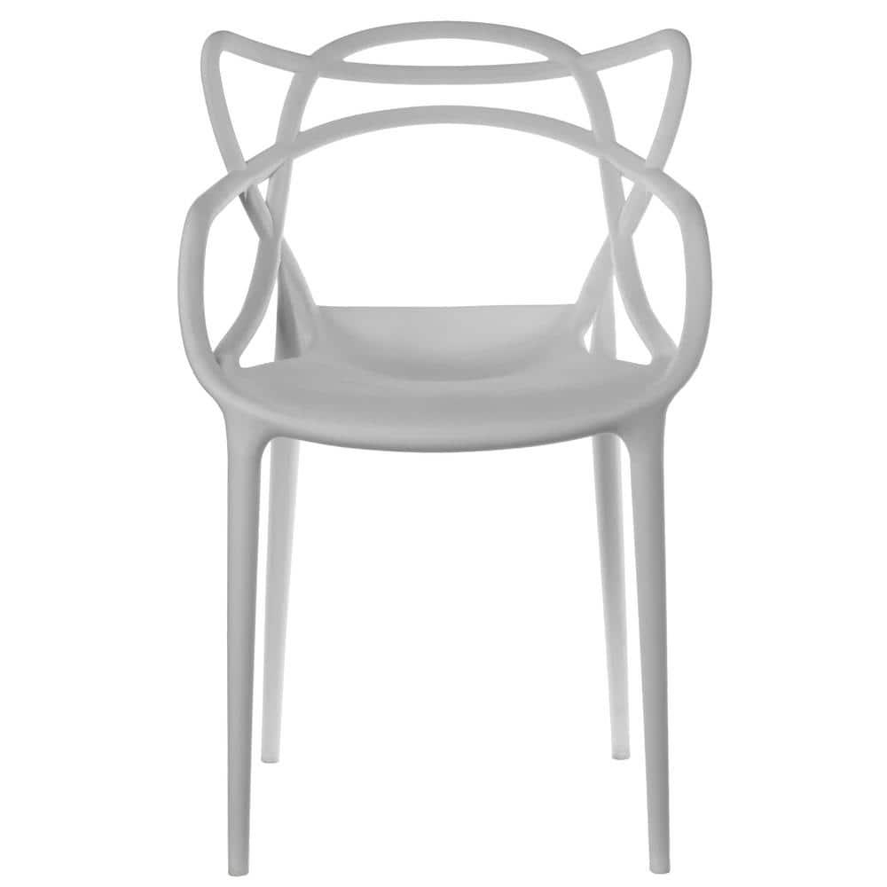 Gray High Back Plastic Molded Arm Chair