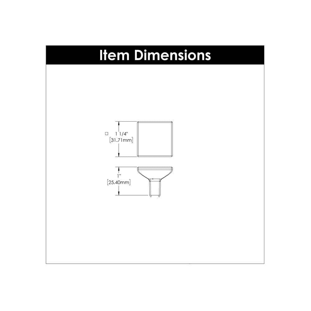 Skylight 1 1/4" Length Square Knob