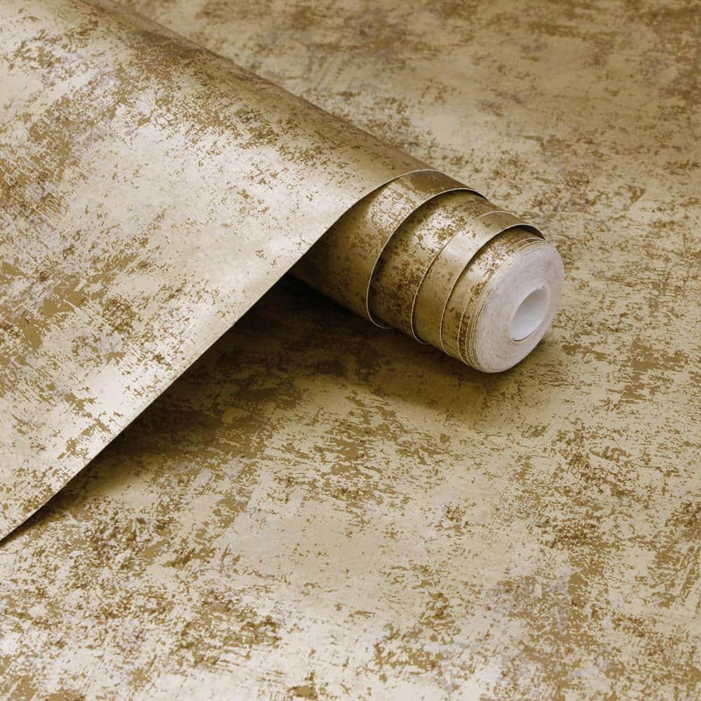 Tempaper & Co. Distressed Gold Removable Peel and Stick Wallpaper, Gold Leaf, 28 sq ft: Nursery, Botanical, Vinyl, Self-Adhesive