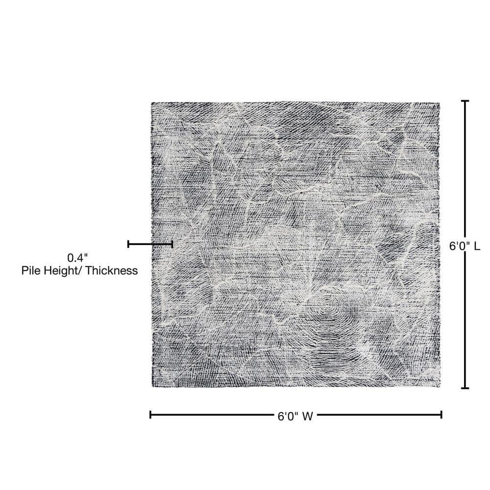 Metro MET999 Hand Tufted Indoor Area Rug - Black/Ivory - 6'x6' - Safavieh