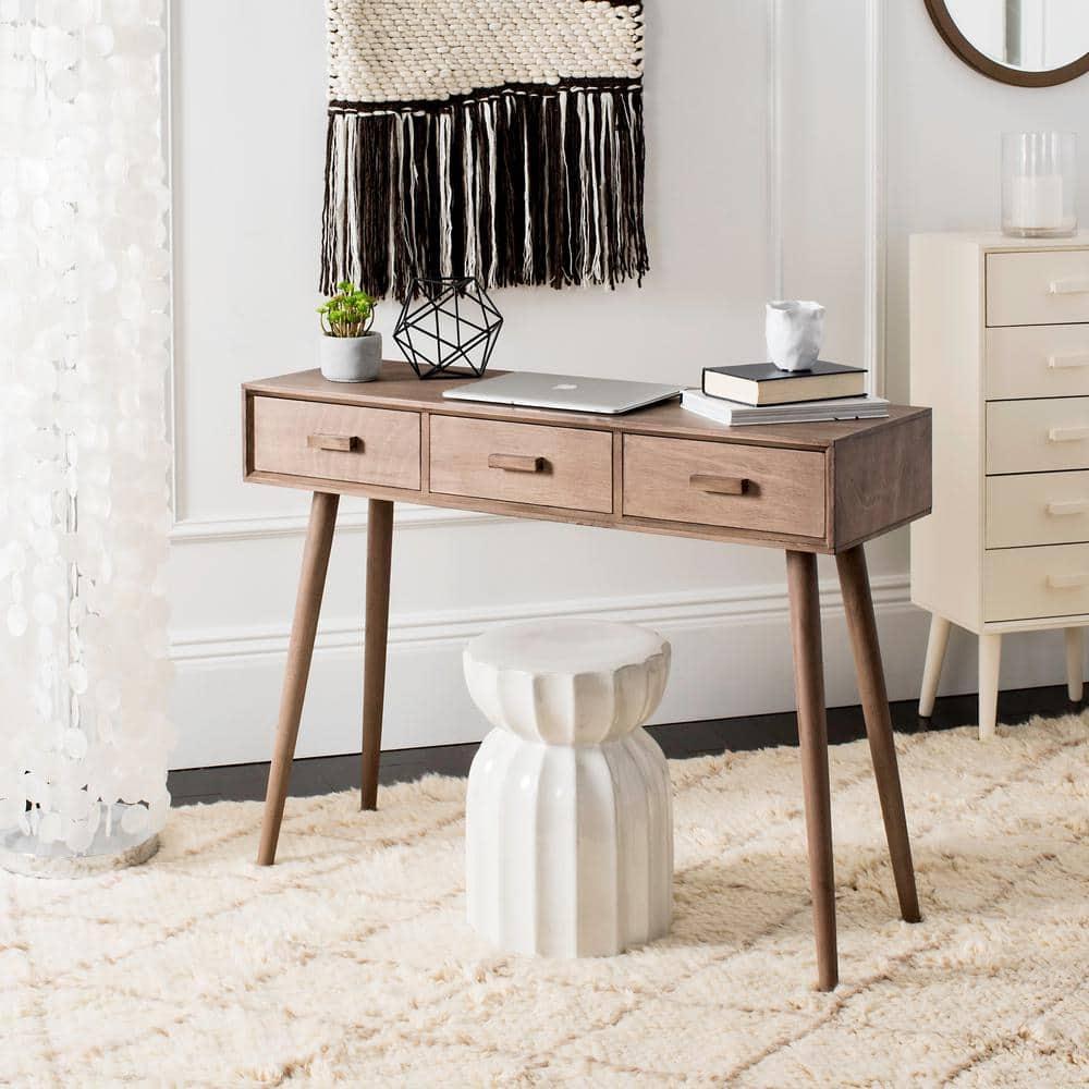 Albus 3 Drawer Console Table - CNS5701B - Brown - Safavieh