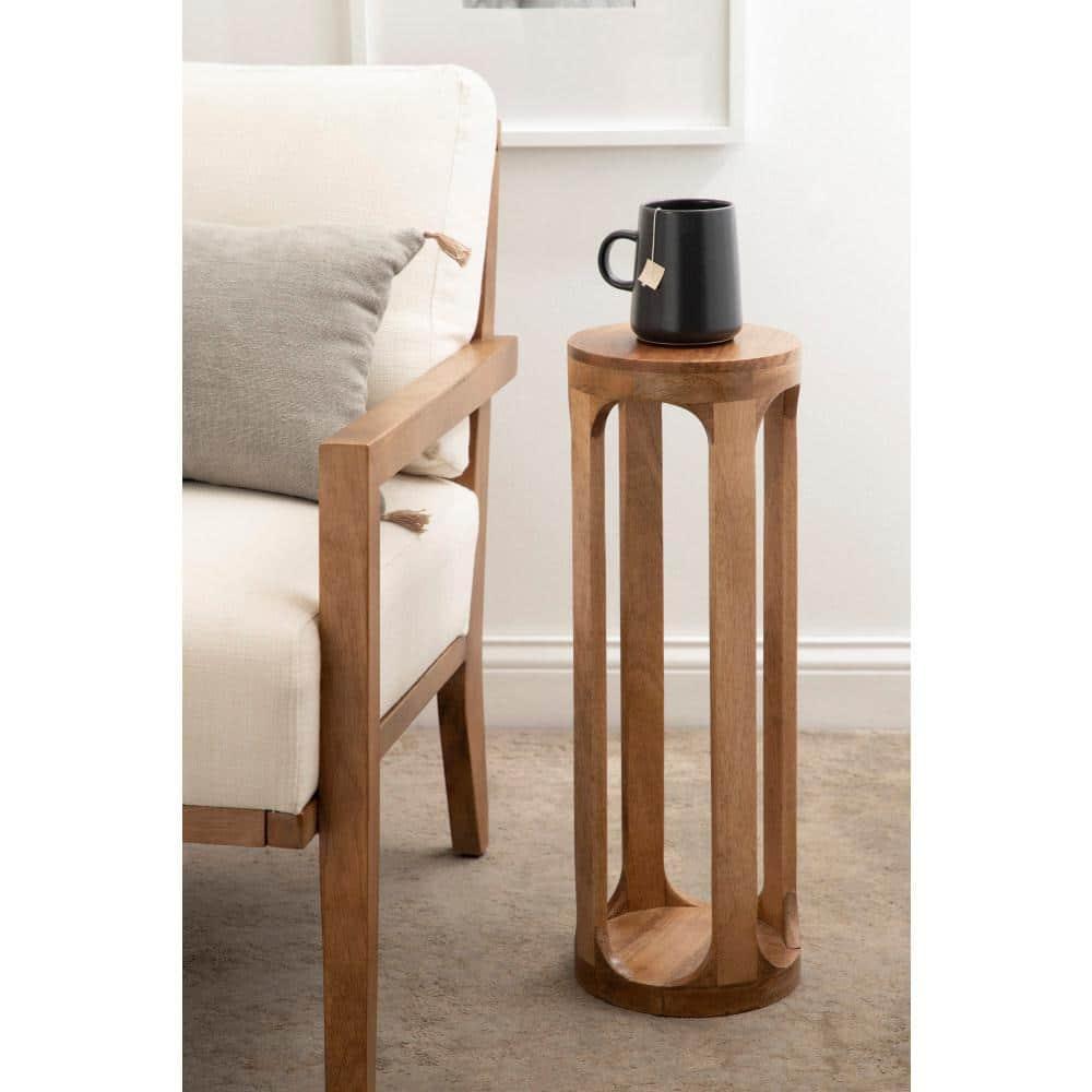 Kate and Laurel Dahl Round Wood Drink Table, 8x8x23, Natural