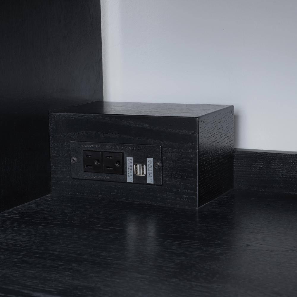 Altair Design Bianco 4-Drawer Composite Stone & Wood Vanity in Black Oak/White