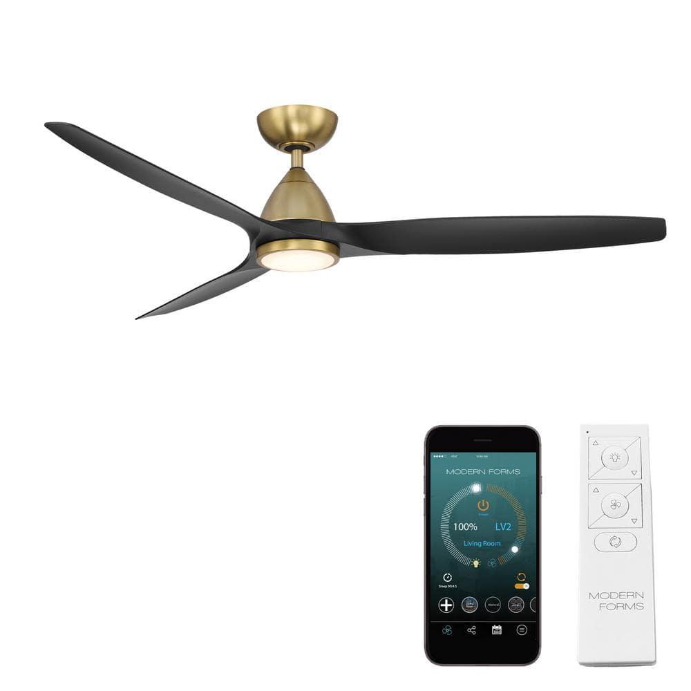 Skylark 3 - Blade Indoor/Outdoor Smart Ceiling Fan with Adjustable CCT 2700K-3000K-4000K-5000K LED Light Kit and Remote Control Included, Works With Alexa and iOS or Android App